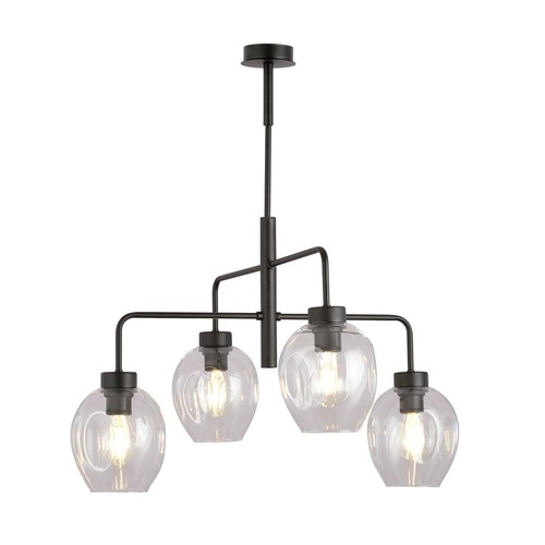Lukka 4 Sort/Transparent pendellampe - Ø14 cm, E27, 230V, uten lyspære