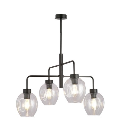 Lukka 4 Sort/Transparent pendellampe - Ø14 cm, E27, 230V, uten lyspære