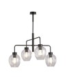 Lukka 4 Sort/Transparent pendellampe - Ø14 cm, E27, 230V, uten lyspære