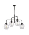 Lukka 4 Sort/Transparent pendellampe - Ø14 cm, E27, 230V, uten lyspære