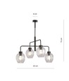 Lukka 4 Sort/Transparent pendellampe - Ø14 cm, E27, 230V, uten lyspære
