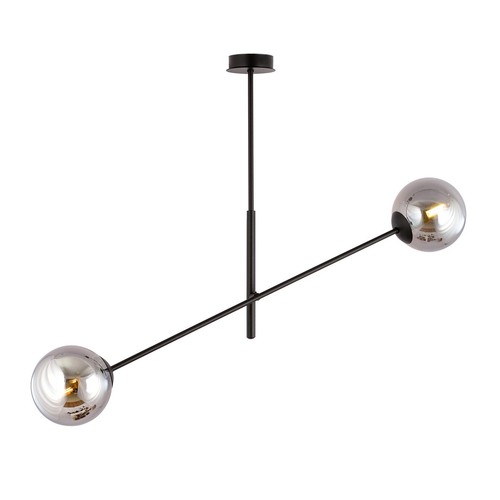 Linear 2 Sort/Grafitt pendellampe - Ø14 cm, E14, 230V, uten lyskilde