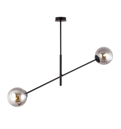 Linear 2 Sort/Grafitt pendellampe - Ø14 cm, E14, 230V, uten lyskilde