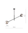 Linear 2 Sort/Grafitt pendellampe - Ø14 cm, E14, 230V, uten lyskilde