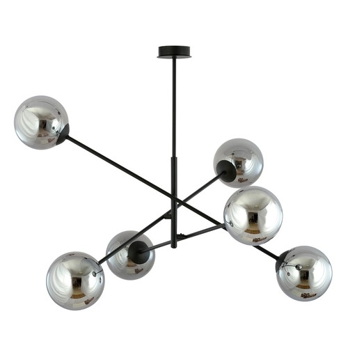 Linear 6 Sort/Grafitt pendellampe - Ø14 cm, E14, 230V, uten lyskilde