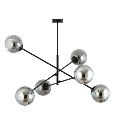 Linear 6 Sort/Grafitt pendellampe - Ø14 cm, E14, 230V, uten lyskilde