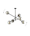 Linear 6 Sort/Grafitt pendellampe - Ø14 cm, E14, 230V, uten lyskilde
