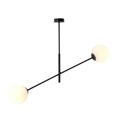 Linear 2 Sort/Opal pendellampe - Ø15 cm, E14, 230V, uten lyspære