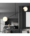 Linear 2 Sort/Opal pendellampe - Ø15 cm, E14, 230V, uten lyspære