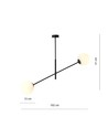 Linear 2 Sort/Opal pendellampe - Ø15 cm, E14, 230V, uten lyspære