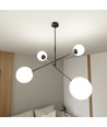 Linear 4 Sort/Opal pendellampe - Ø15 cm, E14, 230V, uten lyskilde