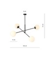 Linear 4 Sort/Opal pendellampe - Ø15 cm, E14, 230V, uten lyskilde
