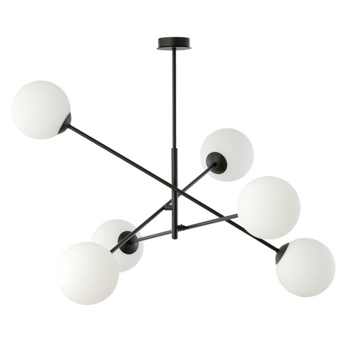 Linear 6 Sort/Opal pendellampe - Ø15 cm, E14, 230V, uten lyskilde