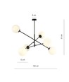 Linear 6 Sort/Opal pendellampe - Ø15 cm, E14, 230V, uten lyskilde