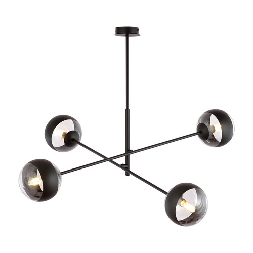 Linear 4 Sort/Stripe pendellampe - Ø14 cm, E14, 230V, uten lyskilde