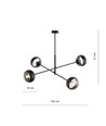 Linear 4 Sort/Stripe pendellampe - Ø14 cm, E14, 230V, uten lyskilde
