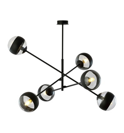 Linear 6 Sort/Stripe pendellampe - Ø14 cm, E14, 230V, uten lyskilde