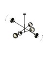 Linear 6 Sort/Stripe pendellampe - Ø14 cm, E14, 230V, uten lyskilde