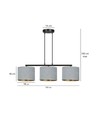 Hilde 3 Sort/Grå pendellampe - Ø20 cm, E27, 230V, uten lyskilde