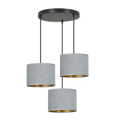 Hilde 3 Sort Premium Grå pendellampe - Ø20 cm, E27, 230V, uten lyskilde