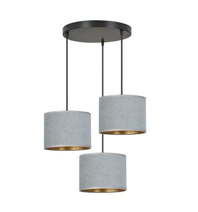 Hilde 3 Sort Premium Grå pendellampe - Ø20 cm, E27, 230V, uten lyskilde