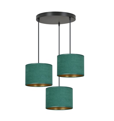 Hilde 3 Sort Premium Grønn pendellampe - Ø20 cm, E27, 230V, uten lyskilde