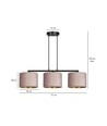 Hilde 3 Sort/Rosa pendellampe - Ø20 cm, E27, 230V, uten lyskilde