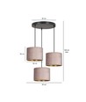Hilde 3 Sort Premium Rosa pendellampe - Ø20 cm, E27, 230V, uten lyskilde