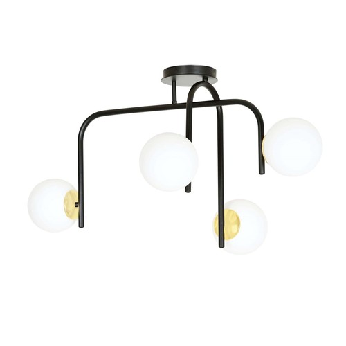 Ragnar 4B Sort/Gull taklampe - Ø15 cm, E14, 230V, uten lyspære