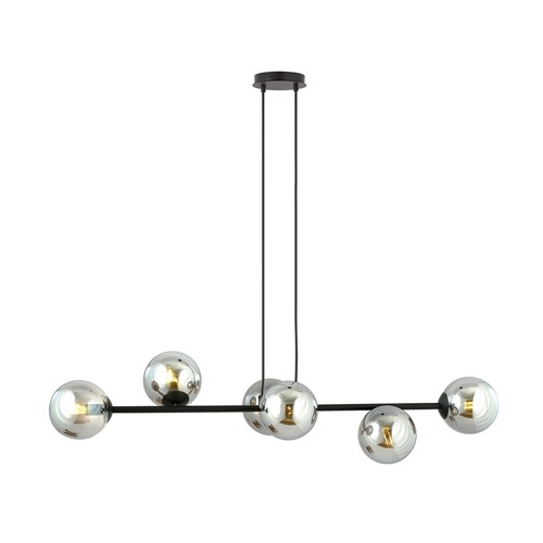 Rossi 6 Sort/Grafitt pendellampe - Ø14 cm, E14, 230V, uten lyskilde