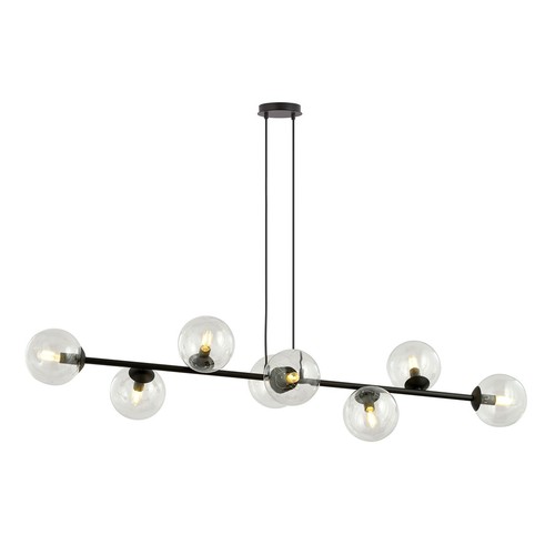 Rossi 8 Sort/Transparent pendellampe - Ø14 cm, E14, 230V, uten lyspære