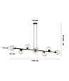 Rossi 8 Sort/Transparent pendellampe - Ø14 cm, E14, 230V, uten lyspære
