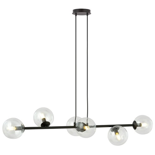 Rossi 6 Sort/Transparent pendellampe - Ø14 cm, E14, 230V, uten lyskilde