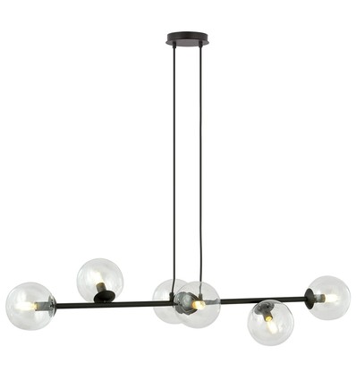 Rossi 6 Sort/Transparent pendellampe - Ø14 cm, E14, 230V, uten lyskilde