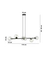 Rossi 6 Sort/Transparent pendellampe - Ø14 cm, E14, 230V, uten lyskilde