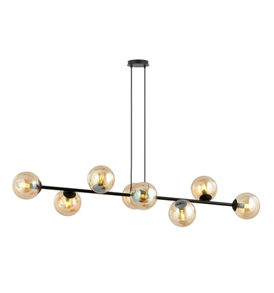 Rossi 8 Sort/Amber pendellampe - Ø14 cm, E14, 230V, uten lyskilde