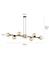 Rossi 8 Sort/Amber pendellampe - Ø14 cm, E14, 230V, uten lyskilde