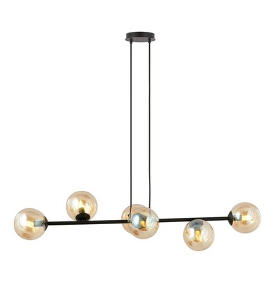 Rossi 6 Sort/Amber pendellampe - Ø14 cm, E14, 230V, uten lyskilde