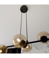 Rossi 6 Sort/Amber pendellampe - Ø14 cm, E14, 230V, uten lyskilde