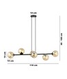 Rossi 6 Sort/Amber pendellampe - Ø14 cm, E14, 230V, uten lyskilde