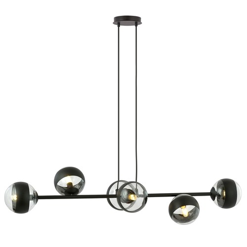 Rossi 6 Sort Stripe pendellampe - Ø14 cm, E14, 230V, uten lyskilde