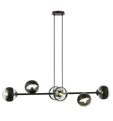 Rossi 6 Sort Stripe pendellampe - Ø14 cm, E14, 230V, uten lyskilde