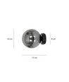 Rossi K1 Sort/Grafitt vegglampe - Ø14 cm, E14, 230V, uten lyskilde
