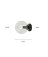 Rossi K1 Sort/Transparent vegglampe - Ø14 cm, E14, 230V, uten lyspære.