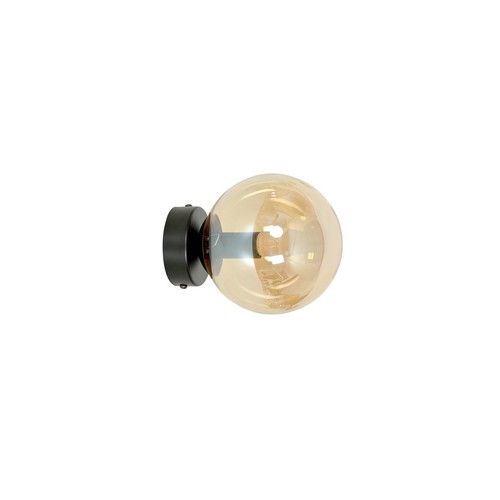 Rossi K1 Sort/Amber vegglampe - Ø14 cm, E14, 230V, uten lyskilde