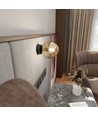 Rossi K1 Sort/Amber vegglampe - Ø14 cm, E14, 230V, uten lyskilde