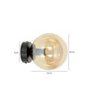 Rossi K1 Sort/Amber vegglampe - Ø14 cm, E14, 230V, uten lyskilde