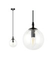Cosmo 1 Sort/Transparent pendellampe - Ø14 cm, E14, 230V, uten lyskilde