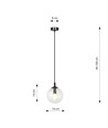 Cosmo 1 Sort/Transparent pendellampe - Ø14 cm, E14, 230V, uten lyskilde