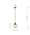 Cosmo 1 Sort/Amber pendellampe - Ø14 cm, E14, 230V, uten lyskilde